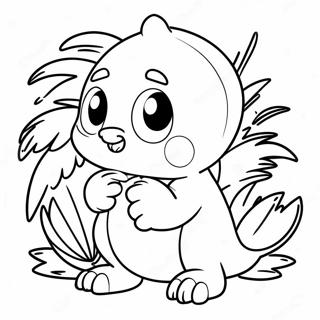 Page à colorier Kakamora Mignon avec Noix de Coco | Page de coloriage Kakamora