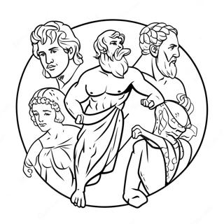 Page à colorier dieux grecs | Page de coloriage Dieux Grecs