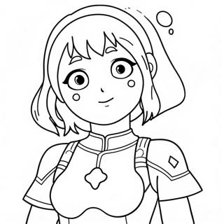 Page à Colorier Uraraka en Costume de Héros | Page de coloriage Uraraka