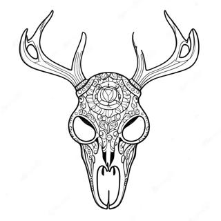 Page à colorier crâne de cerf | Page de coloriage Crâne de cerf
