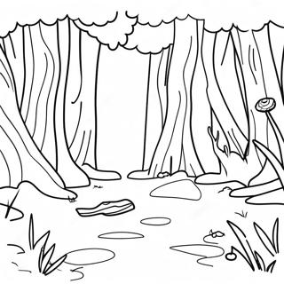 Page à colorier de la forêt magique | Page de coloriage Forêt Magique
