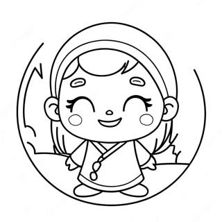 Page à colorier du personnage Genya mignon | Page de coloriage Genya