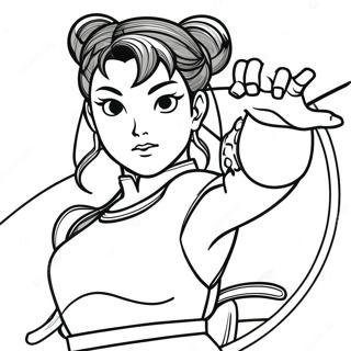 Page à colorier de Chun Li | Page de coloriage Chun Li