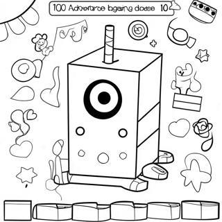Page à colorier de l'aventure colorée de Numberblocks 1000 | Page de coloriage Numberblocks 1000