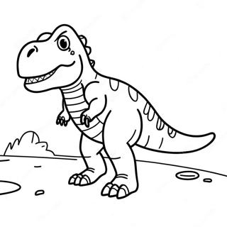 T-Rex Coloré dans une Page à Colorier | Page de coloriage Ark Survival Evolved