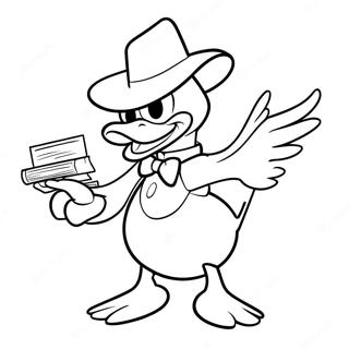 Darkwing Duck en Action Page à Colorier | Page de coloriage Canard Noir