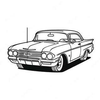 Page à colorier de Chevy Impala voiture classique | Page de coloriage Chevy Impala