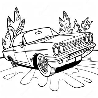Page à colorier de Chevy Impala décapotable | Page de coloriage Chevy Impala