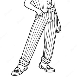 Page à colorier de pantalons rayés | Page de coloriage Pantalons