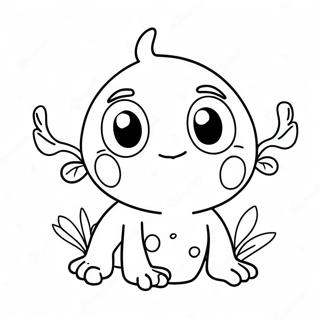Page à colorier de personnage de pousse mignon | Page de coloriage Germes