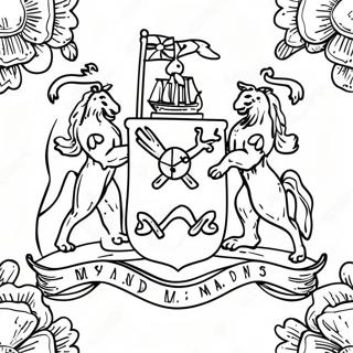 Page à colorier du drapeau de l'État du Maryland | Page de coloriage Maryland
