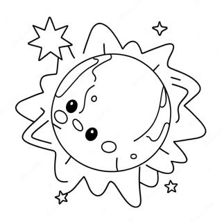 Page à colorier de météore coloré | Page de coloriage Météore