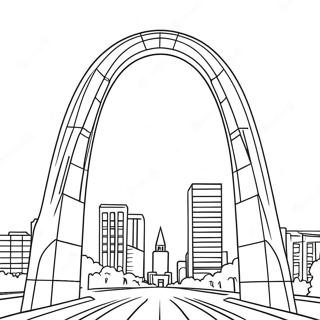 Page à colorier de l'Arc de St Louis | Page de coloriage St Louis