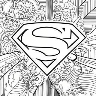 Page à colorier du logo classique de Superman | Page de coloriage Logos de Superman