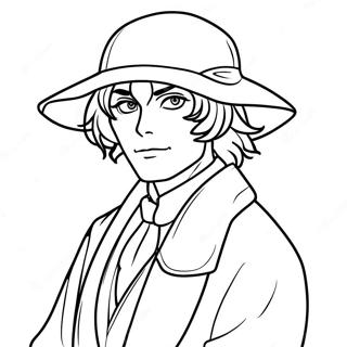 Page à colorier de Dazai | Page de coloriage Dazai