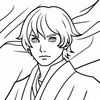 Page à colorier de Dazai avec une expression mystérieuse | Page de coloriage Dazai