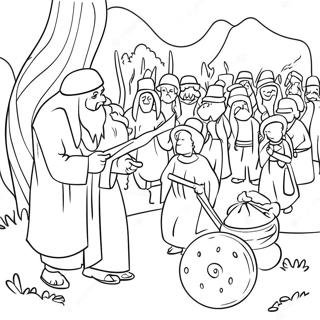Page à colorier Scènes colorées du Deutéronome | Page de coloriage Deutéronome