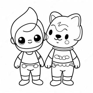 Page à colorier de personnages Agere mignons | Page de coloriage Agere