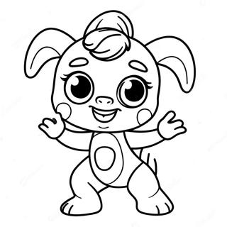 Page à colorier de Baby Bop mignon dansant | Page de coloriage Bébé Bop