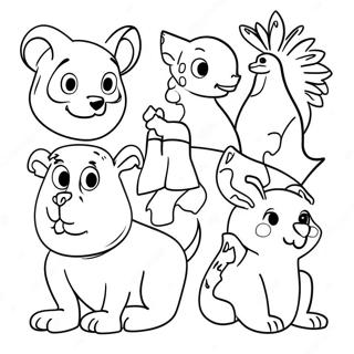 Page à colorier d'images d'animaux colorés | Page de coloriage Images