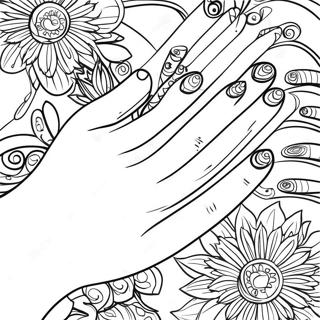 Page à colorier Art des ongles à la main | Page de coloriage Ongle de Main
