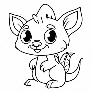 Page à colorier de Chupacabra mignon avec de grands yeux | Page de coloriage Chupacabra