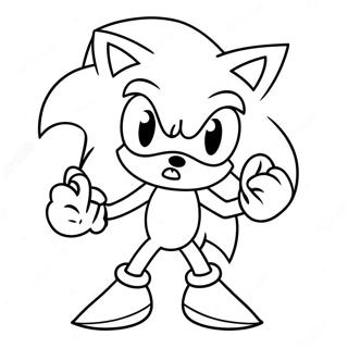 Sonic avec un chapeau de Noël Page à colorier | Page de coloriage Sonic Noël