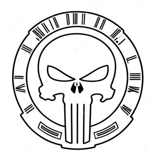 Page à colorier le Logo du Punisher | Page de coloriage Punisseur
