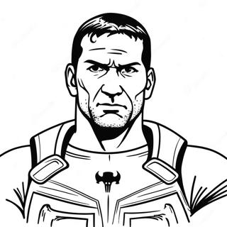 Page à colorier le Punisher en Action | Page de coloriage Punisseur