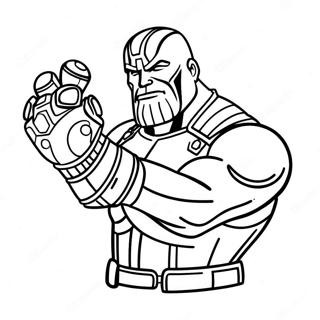 Page à colorier Thanos avec le Gant de l'Infini | Page de coloriage Thanos