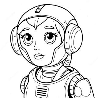 Page à colorier de robot fille | Page de coloriage Fille Robot