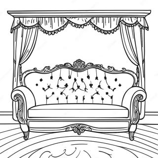 Page à colorier de canapé vintage | Page de coloriage Canapé