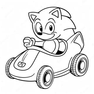 Page à colorier Sonic le Hérisson en Course | Page de coloriage Sonic Riders