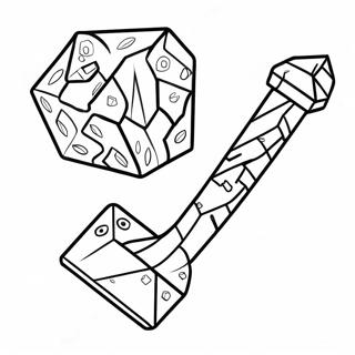 Page à colorier Pelle en Diamant Minecraft | Page de coloriage Pelle Minecraft