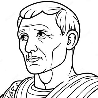 Page à colorier du célèbre portrait de Jules César | Page de coloriage Jules César