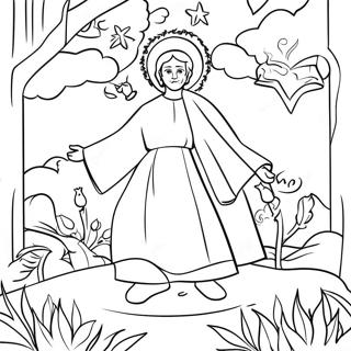 Page à colorier de l'arbre de Jessé de l'Avent | Page de coloriage Arbre de Jesse