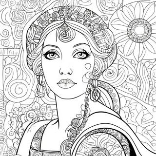 Page à colorier de Klimt | Page de coloriage Klimt