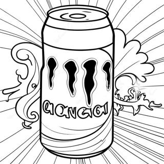 Page à colorier d'une canette de boisson Monster Energy cool | Page de coloriage Monster Energy