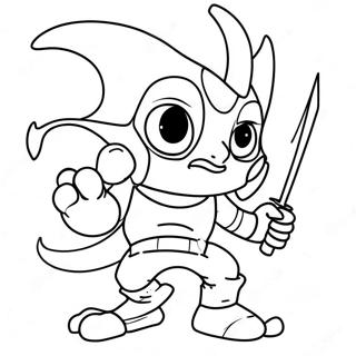 Page à colorier du personnage Vexx en action | Page de coloriage Vexx