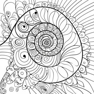 Page à colorier Spirale de Fibonacci | Page de coloriage Fibonacci