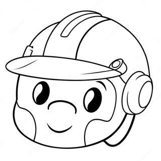 Page à colorier Casque de Sécurité Mignon | Page de coloriage Sécurité