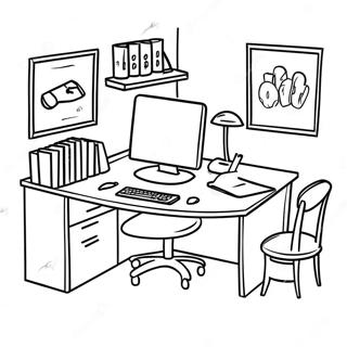 Page à colorier Bureau | Page de coloriage Bureau