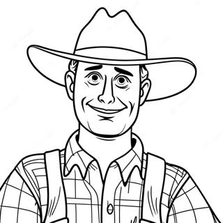 Page à colorier Woody avec un Chapeau de Cowboy | Page de coloriage Woody