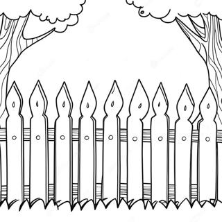 Page à colorier de clôture blanche charmante | Page de coloriage Clôture