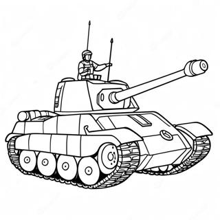 Page à colorier de char Tigre | Page de coloriage Char Tigre