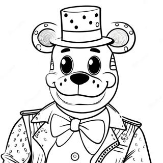 Page à colorier de Glamrock Freddy glamour | Page de coloriage FNAF SB