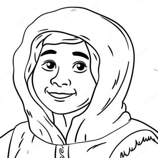 Page à colorier d'eskimo | Page de coloriage Esquimau