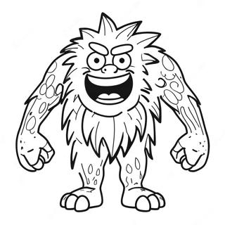 Page à colorier de Gritty Monster | Page de coloriage Gritty