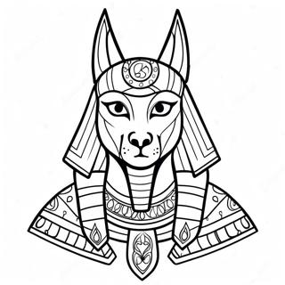 Page à colorier d'Anubis coloré | Page de coloriage Dieux Égyptiens