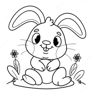Page à colorier mignon lapin de Pâques | Page de coloriage Joli Pâques